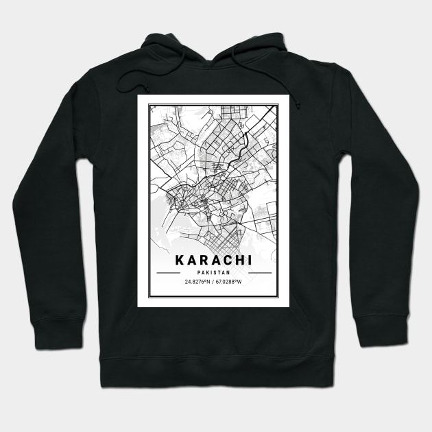 Karachi Light City Map Hoodie by tienstencil